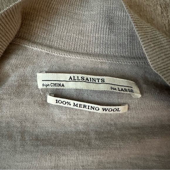 All Saints cream beige wool shoulder zip cardigan - Picture 5 of 5